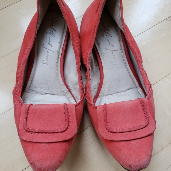 Elizabeth and James Shoes - Elisabeth and James Coral Suede Flats sz 8